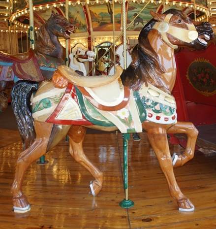 A picture containing carousel, indoor, ride, table
Description generated with very high confidence