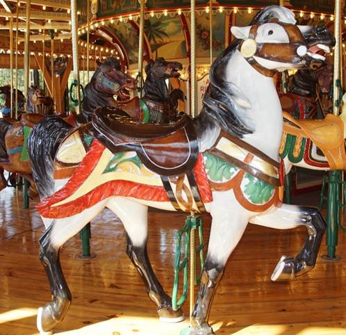 A close up of a carousel
Description generated with very high confidence