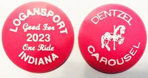 A pair of red badges
Description automatically generated