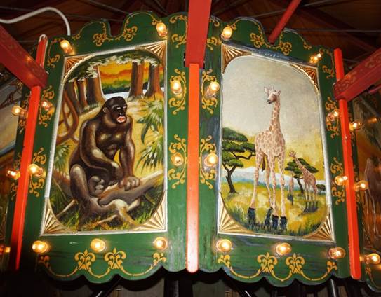 A close up of a carousel

Description automatically generated