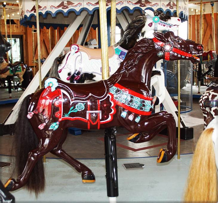 A close-up of a merry-go-round

Description automatically generated