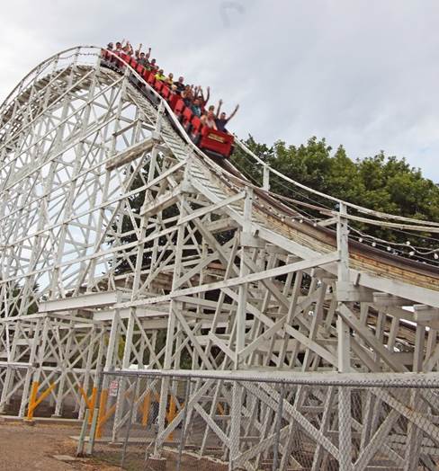A picture containing fence, roller coaster, outdoor
Description generated with very high confidence