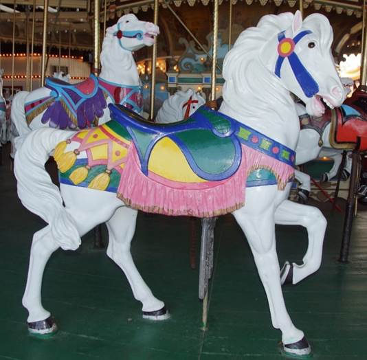 A carousel horse

Description generated with very high confidence