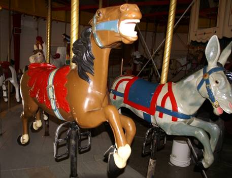 A close up of a carousel

Description automatically generated
