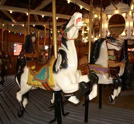 A horse on a merry go round
Description automatically generated