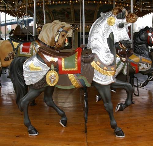 A close-up of a carousel
Description automatically generated
