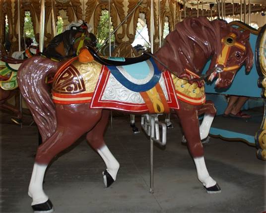 A close up of a carousel

Description automatically generated