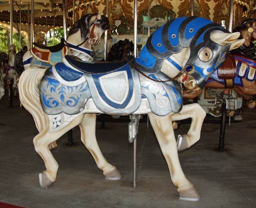 A carousel horse

Description automatically generated