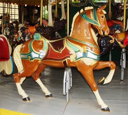 A horse on a merry go round

Description automatically generated with medium confidence