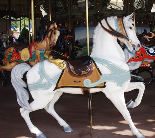 A close-up of a merry-go-round

Description automatically generated