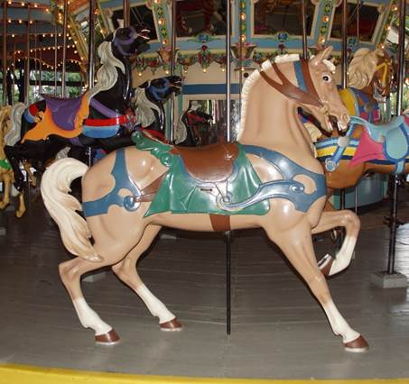 A close-up of a carousel
Description automatically generated