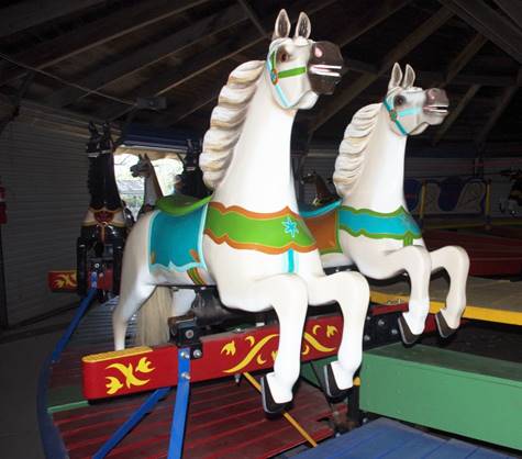 A close-up of a carousel
Description automatically generated