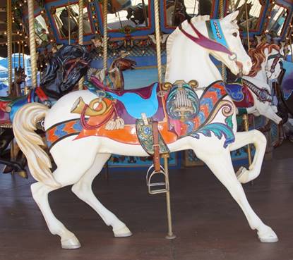 A close up of a carousel

Description generated with high confidence