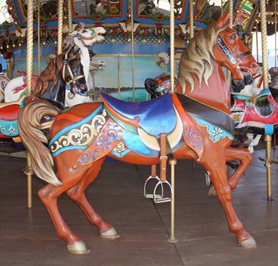 A carousel horse

Description generated with very high confidence
