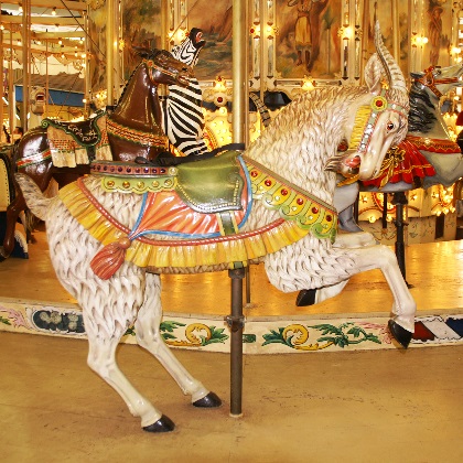 A horse with a zebra on it

Description automatically generated