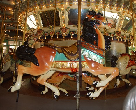 A close-up of a carousel

Description automatically generated