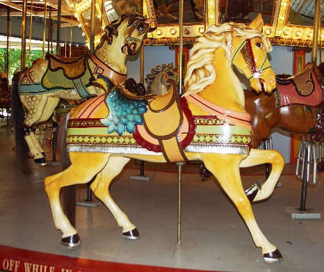 A close-up of a carousel

Description automatically generated