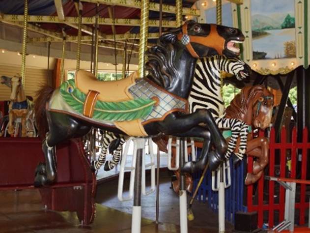 A close-up of a merry-go-round

Description automatically generated