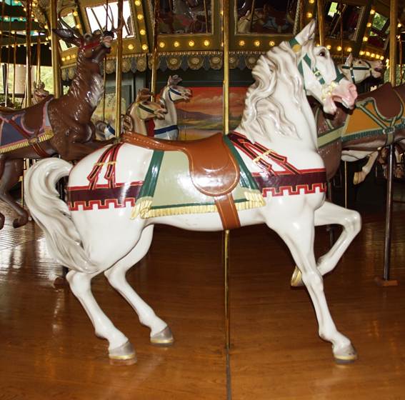 A close up of a carousel

Description automatically generated