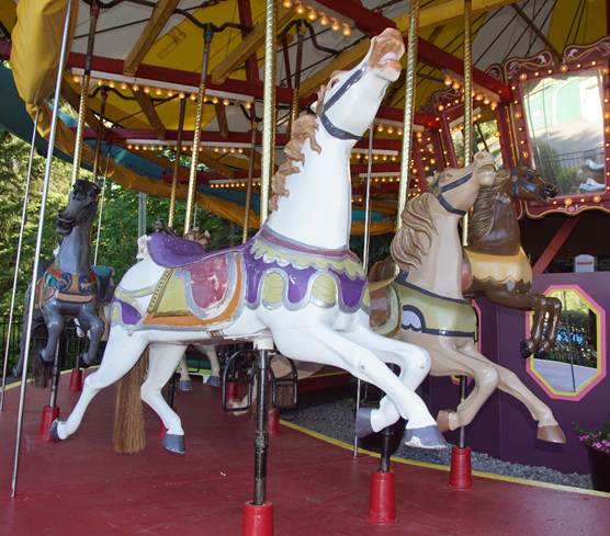 A close up of a carousel

Description automatically generated