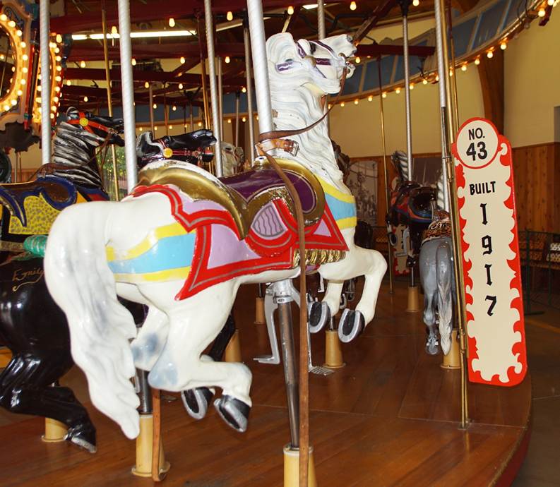 A close up of a carousel

Description automatically generated