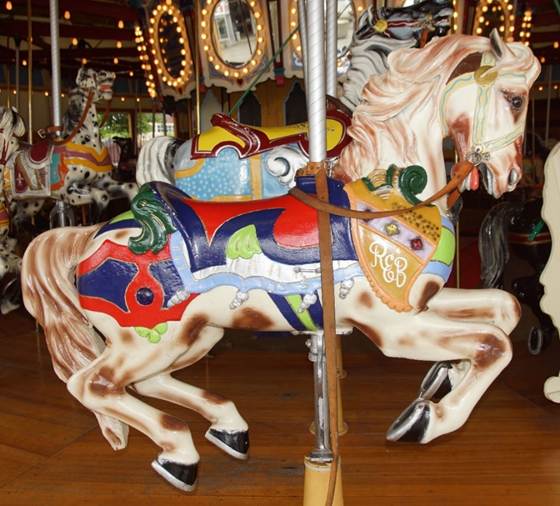 A close up of a carousel

Description automatically generated