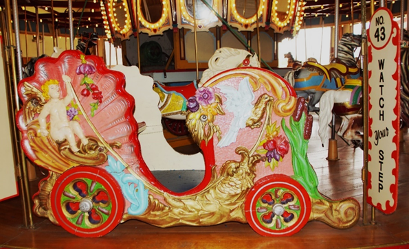 A close up of a carousel

Description automatically generated